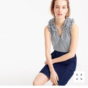 J.Crew ruffle striped top